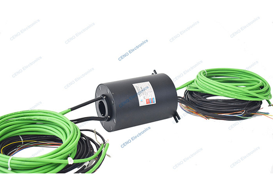 IO-draad 100M Ethernet-signaal slip ring met doorgat ID38mm voor de industrie