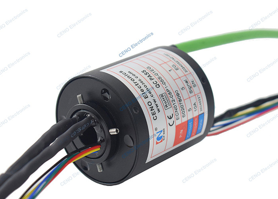Low Temperature Slip Ring met Gigabit Ethernet-signaal en doorboor