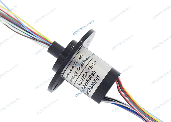18 circuits 2A Miniatuur slip ring capsule met 300 rpm voor vegrobot