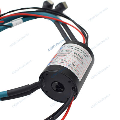 Door middel van een gat slip ring met 2 * 15A elektrische stroom 2 * 100M Ethernet en RS485 signaal voor industriële toepassingen