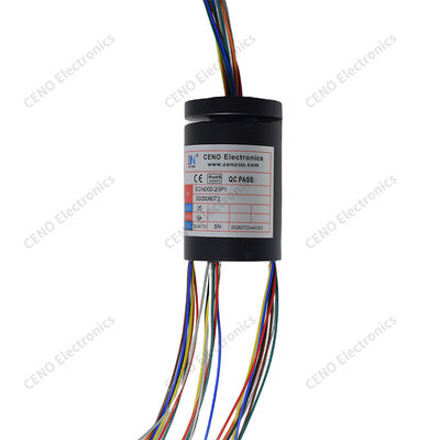 Flenscapsule slipring met 25 circuits van 5A voor robotarticulatie en compacte pan-tilt
